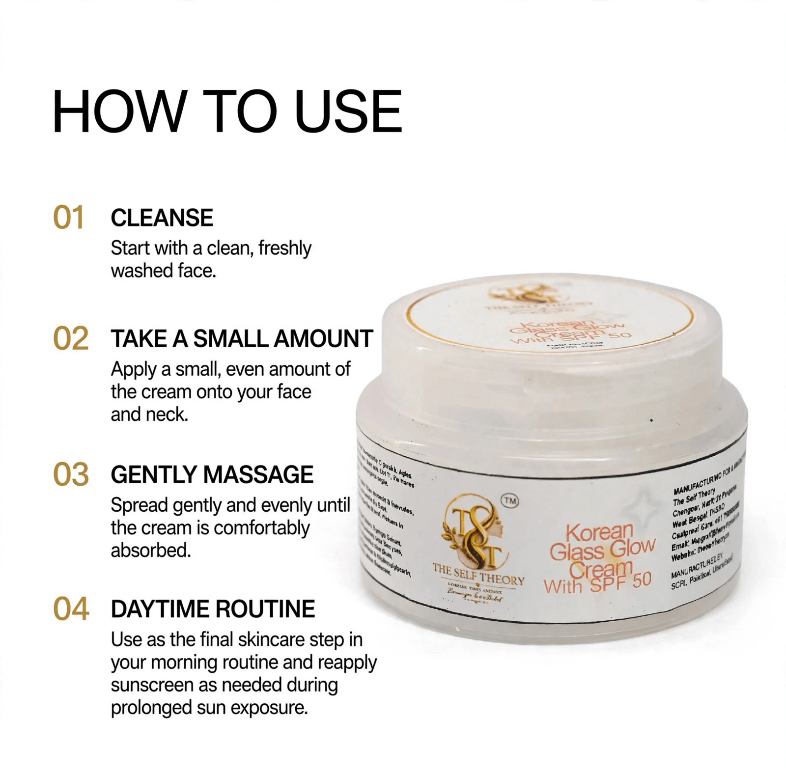 Korean Glass Glow Cream With SPF 50 - The Self Theory