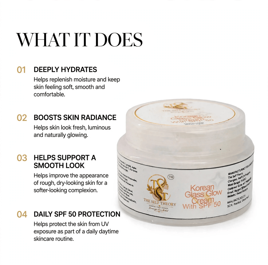 Korean Glass Glow Cream With SPF 50 - The Self Theory